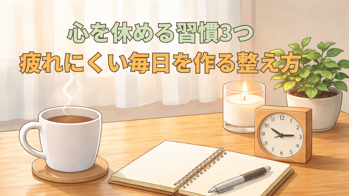 心を休める習慣3つ|疲れにくい毎日を作る方法 | 生活改善コンテンツ編集室